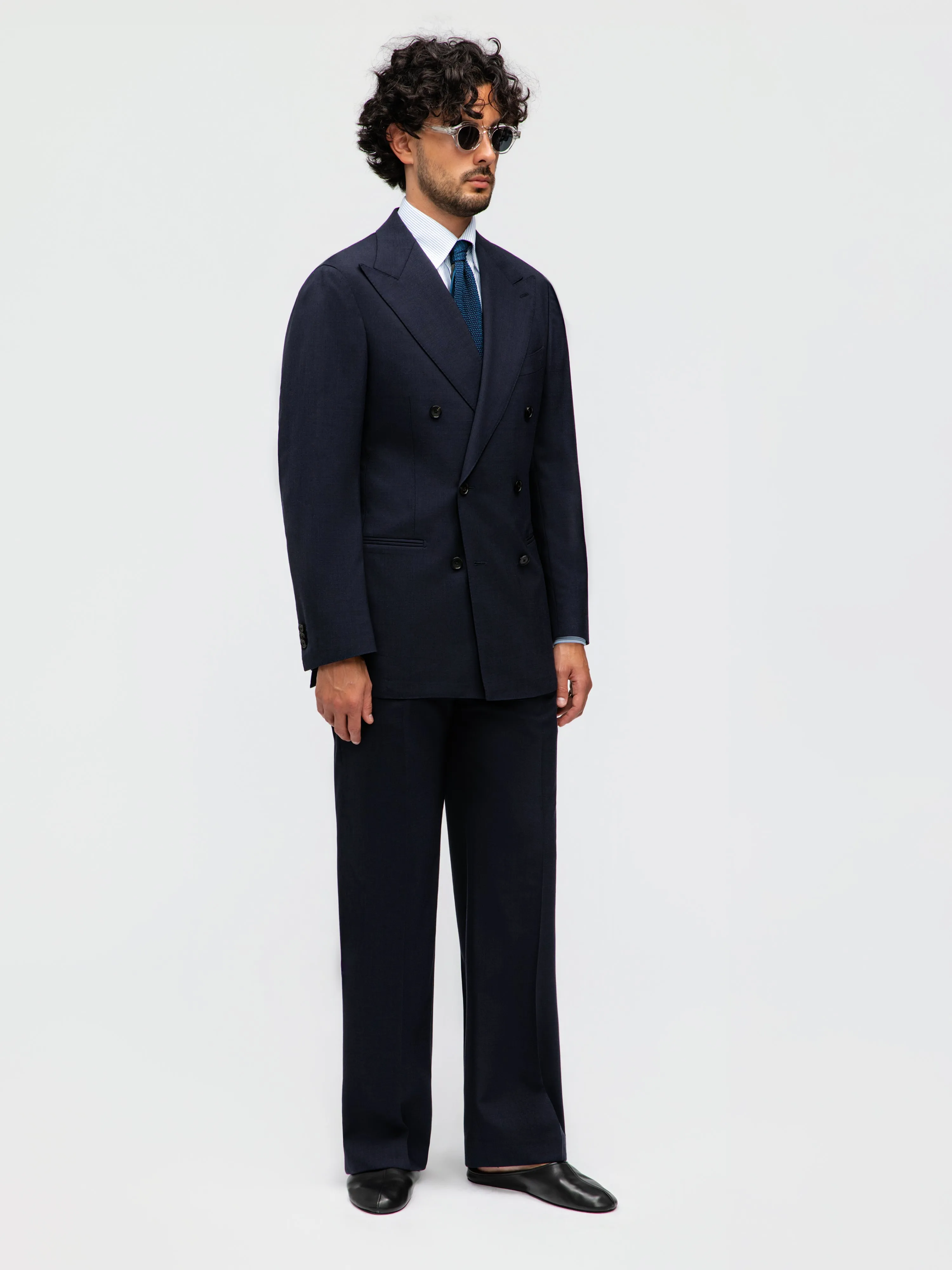 Navy High Twist Wool Suit (DB) sold by Grand Lè Mar product image thumbnail 3