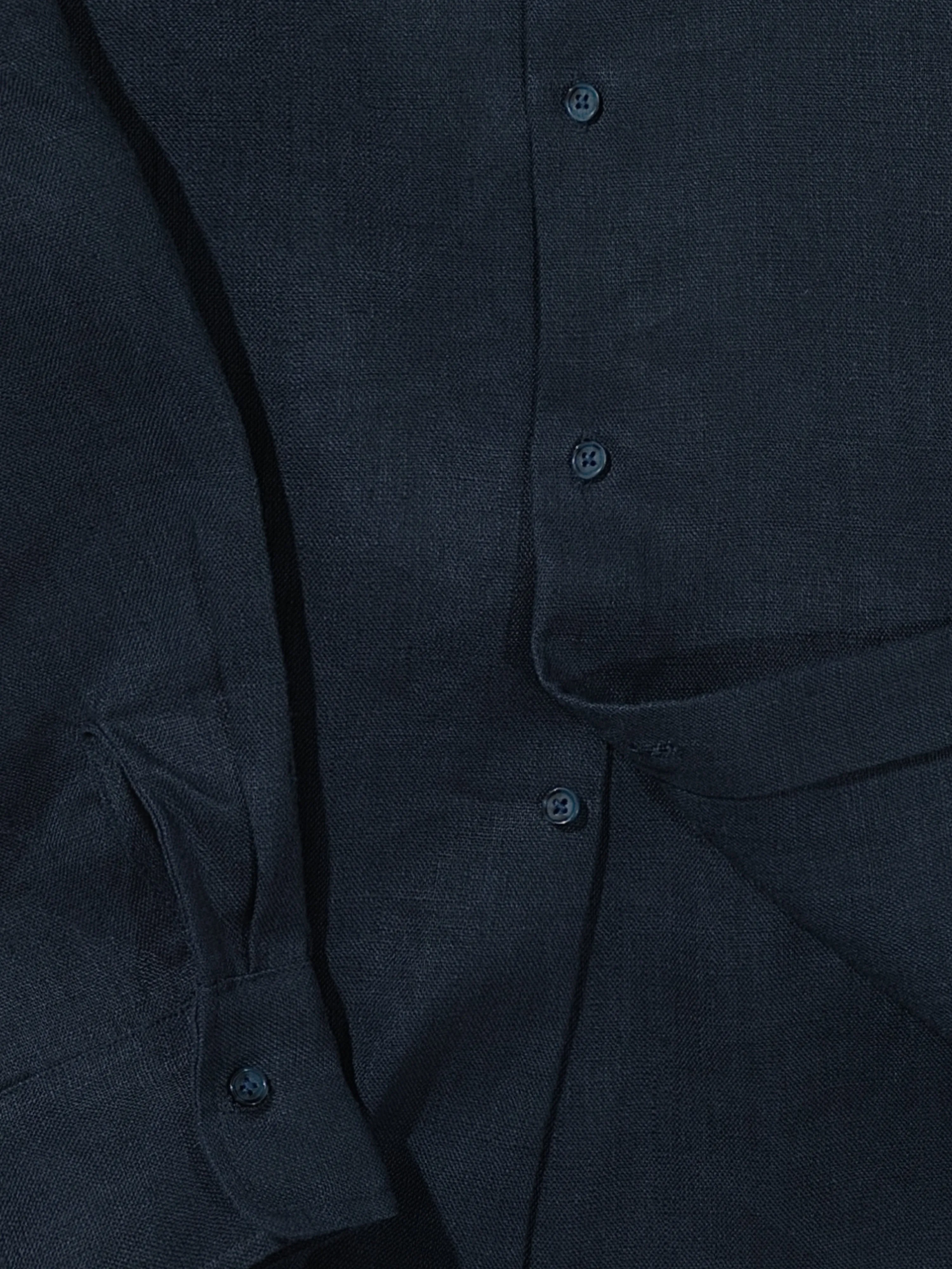 Navy Linen Shirt sold by Grand Lè Mar product image thumbnail 5