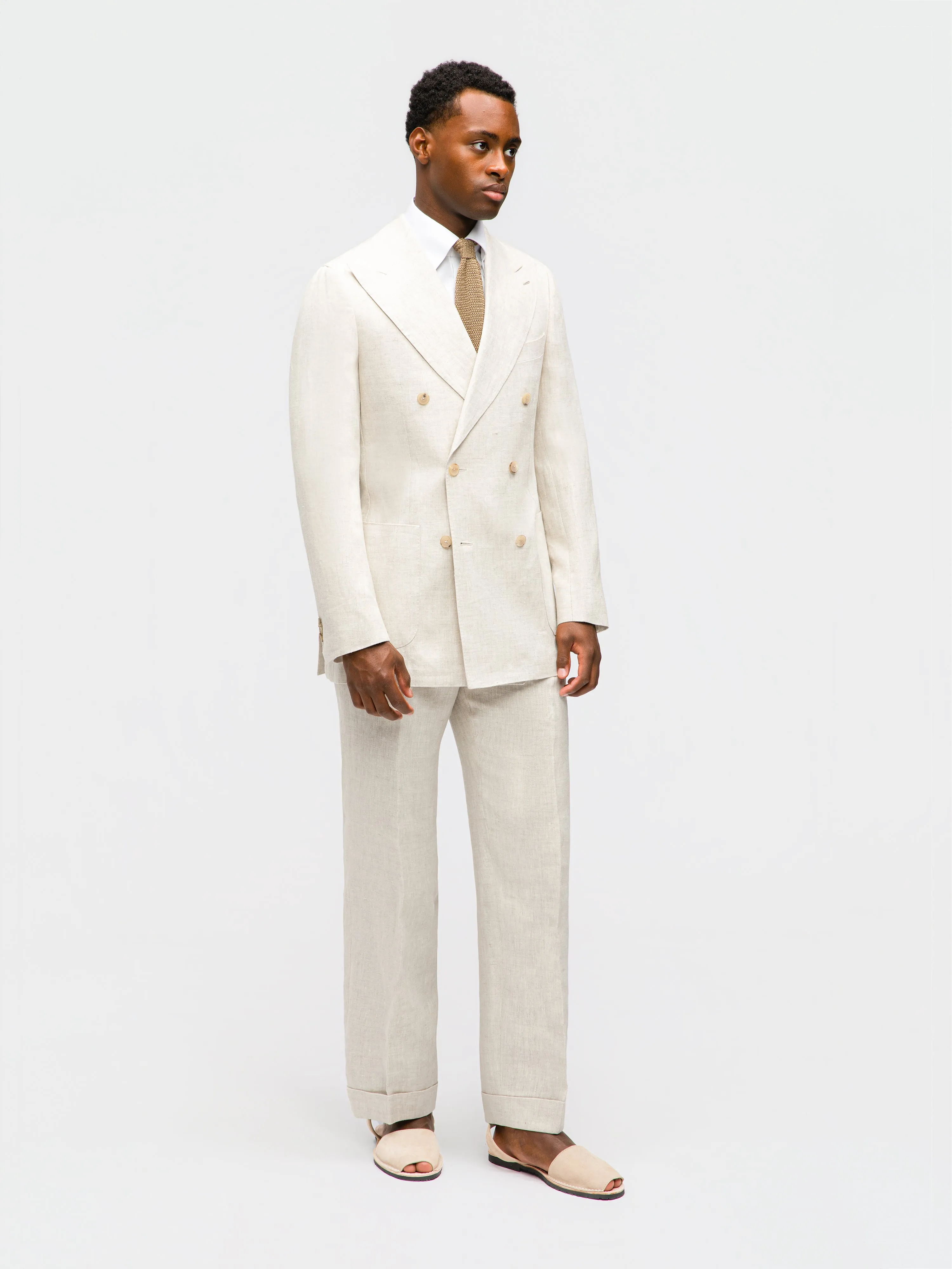 Beige Linen Suit (DB) sold by Grand Lè Mar product image thumbnail 4