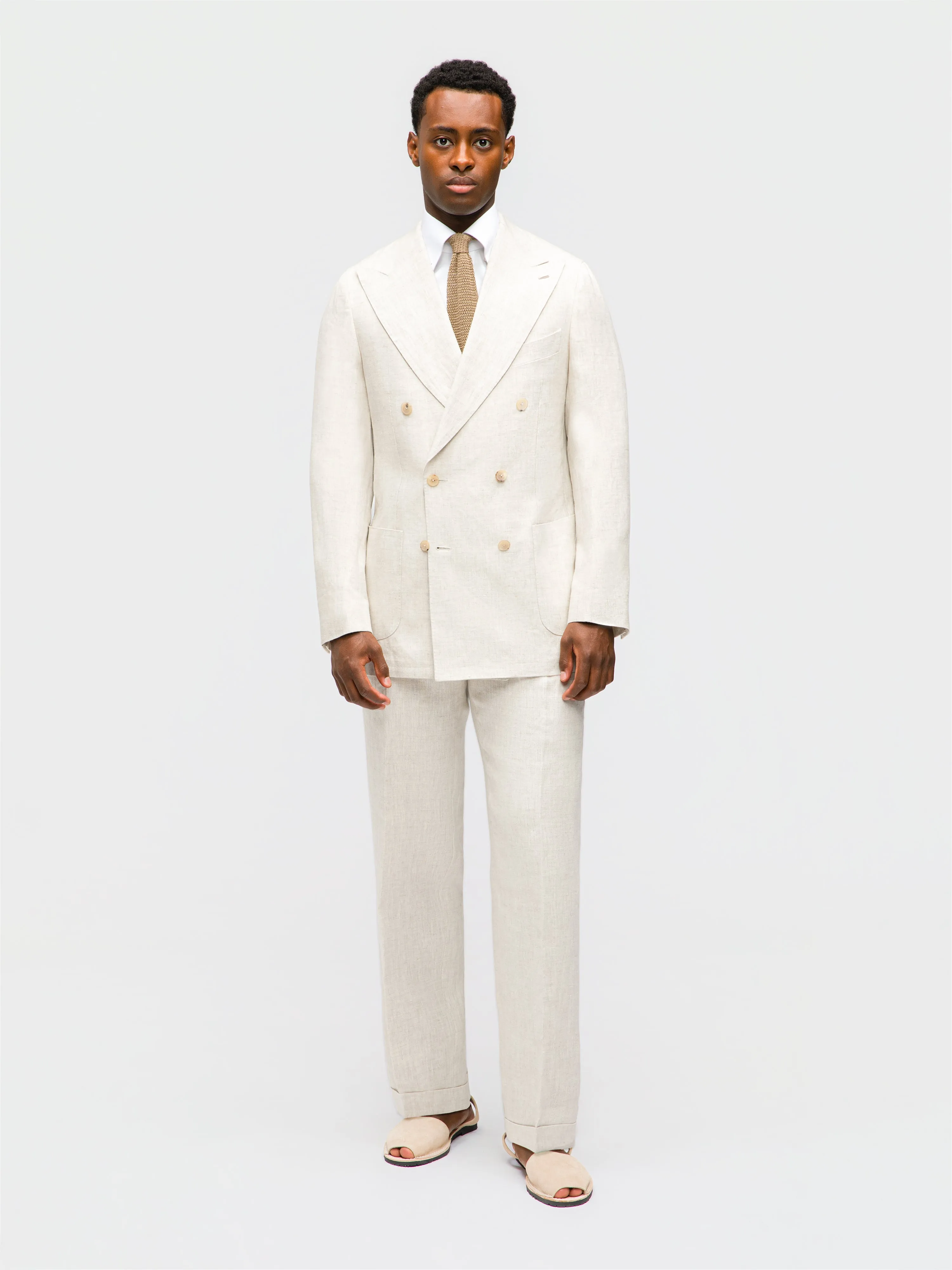Beige Linen Suit (DB) sold by Grand Lè Mar