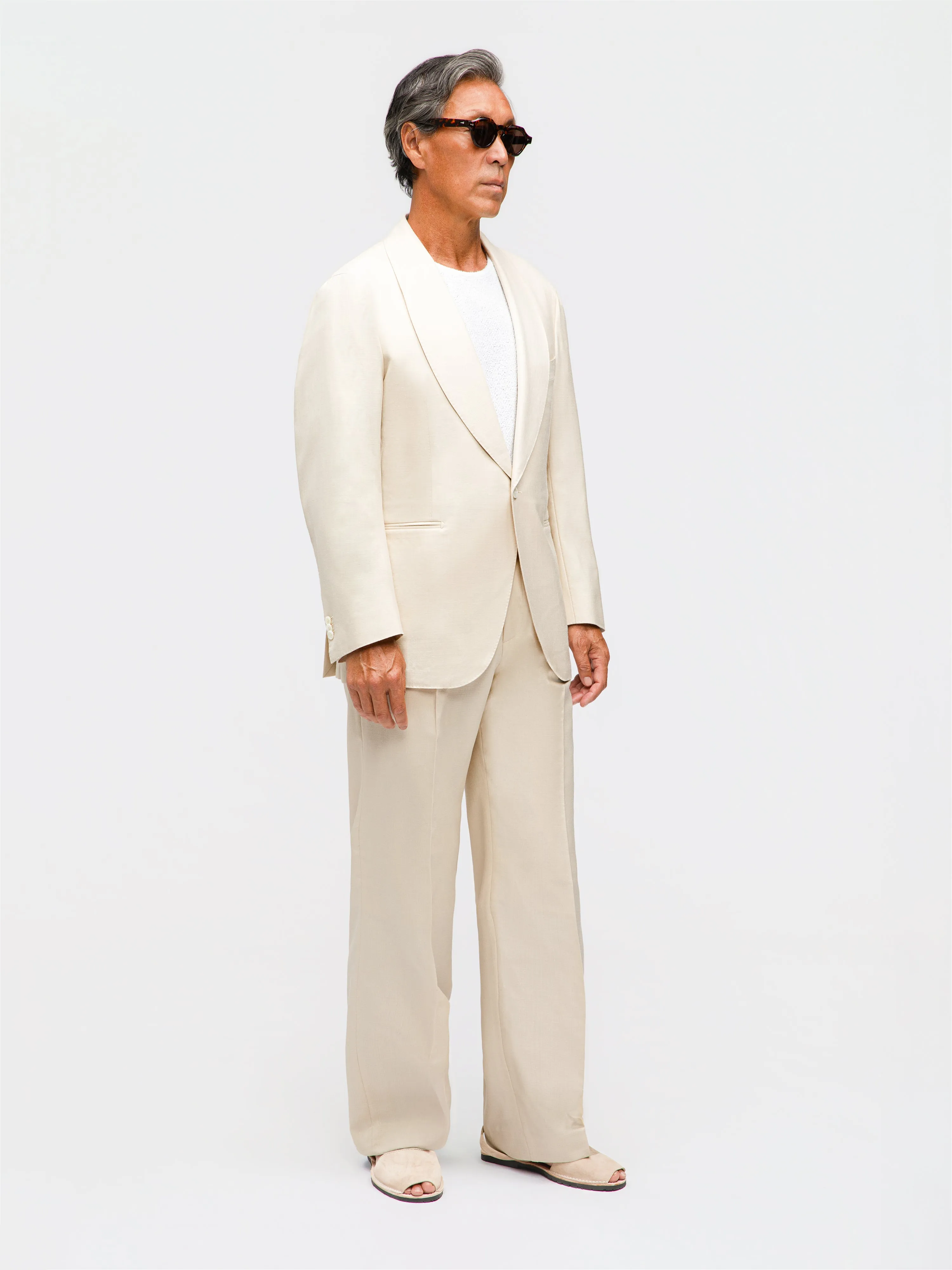 Champagne Wool Silk Suit sold by Grand Lè Mar product image thumbnail 3