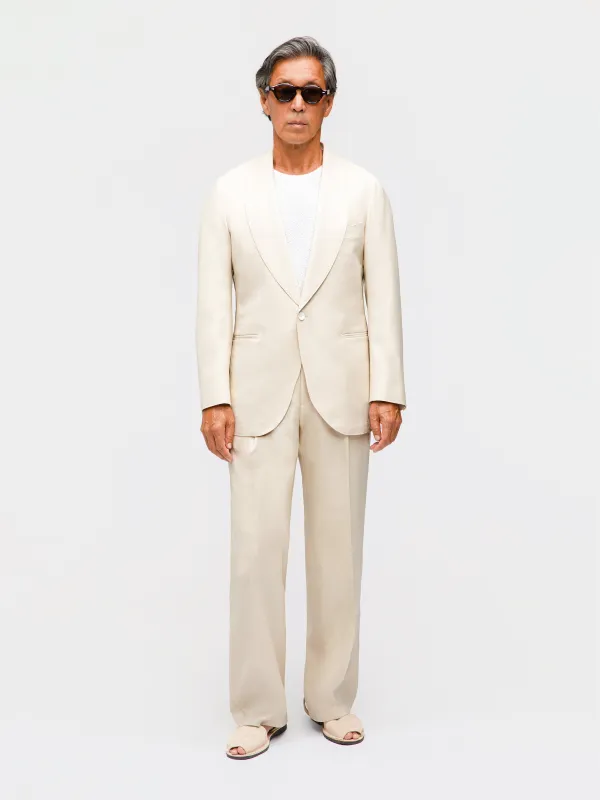 Champagne Wool Silk Suit made by Grand Lè Mar