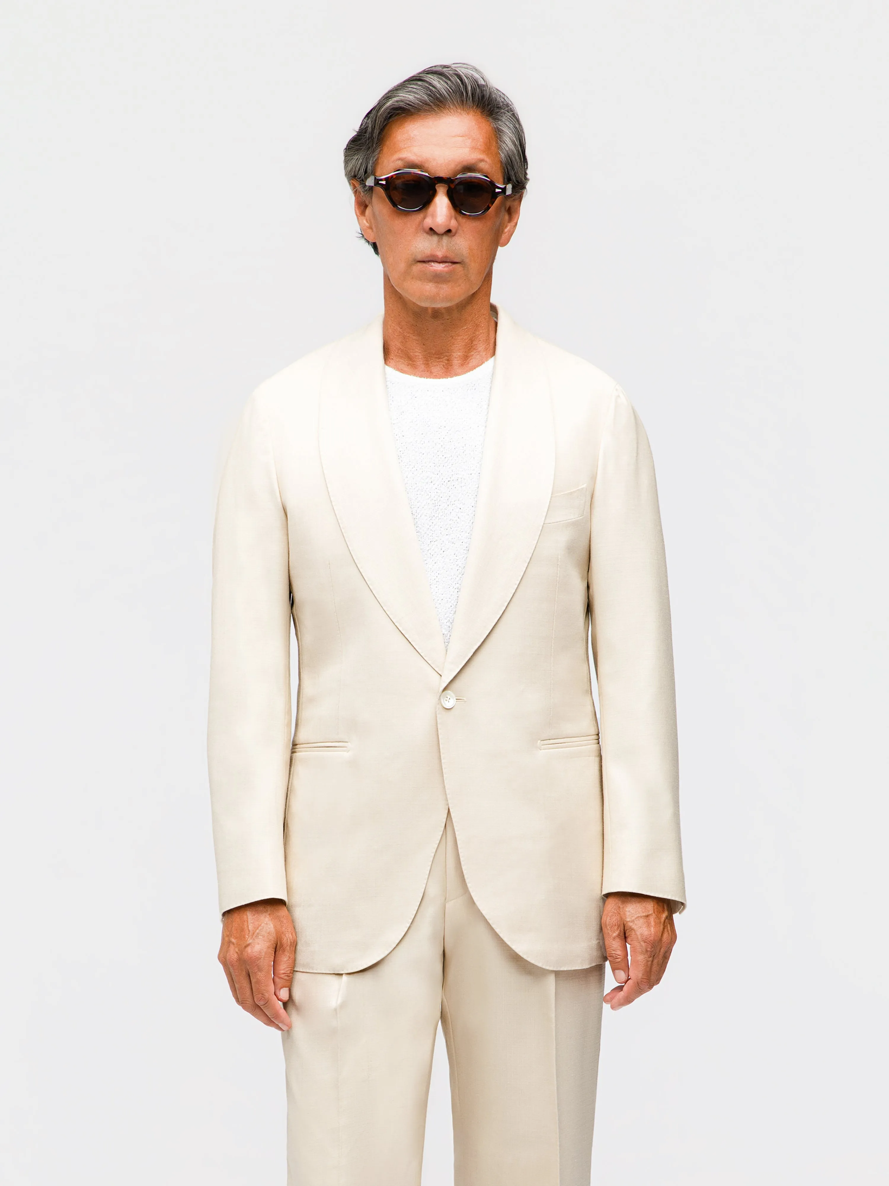Champagne Wool Silk Suit sold by Grand Lè Mar product image thumbnail 4