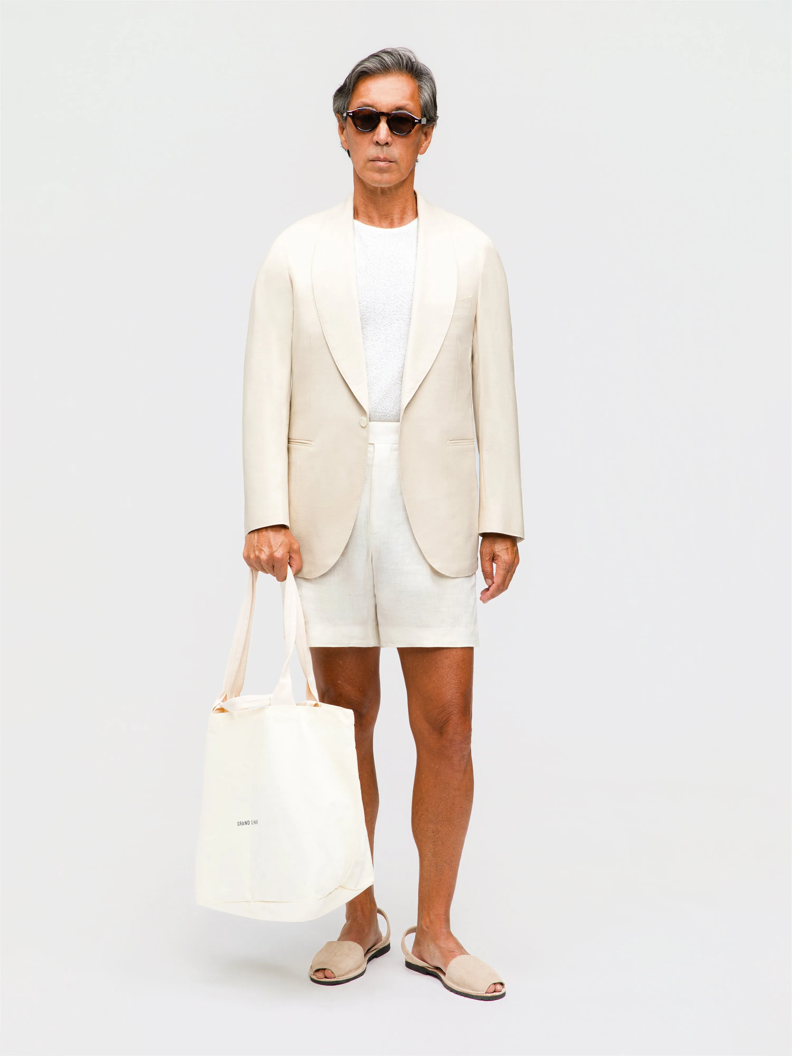Champagne Wool Silk Dinner Jacket sold by Grand Lè Mar