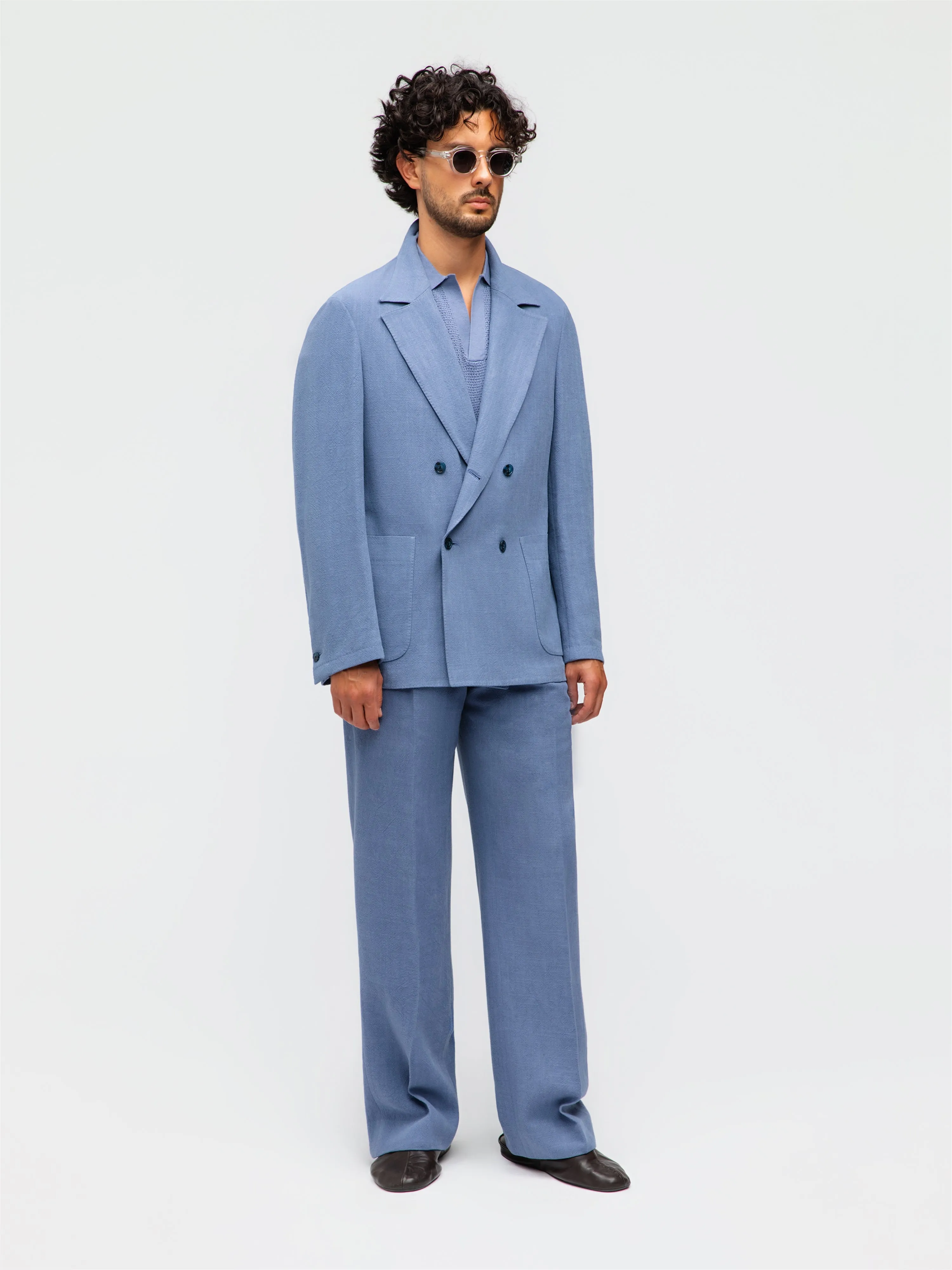 Denim Stonewashed Linen Suit (Casual Fit) sold by Grand Lè Mar product image thumbnail 3