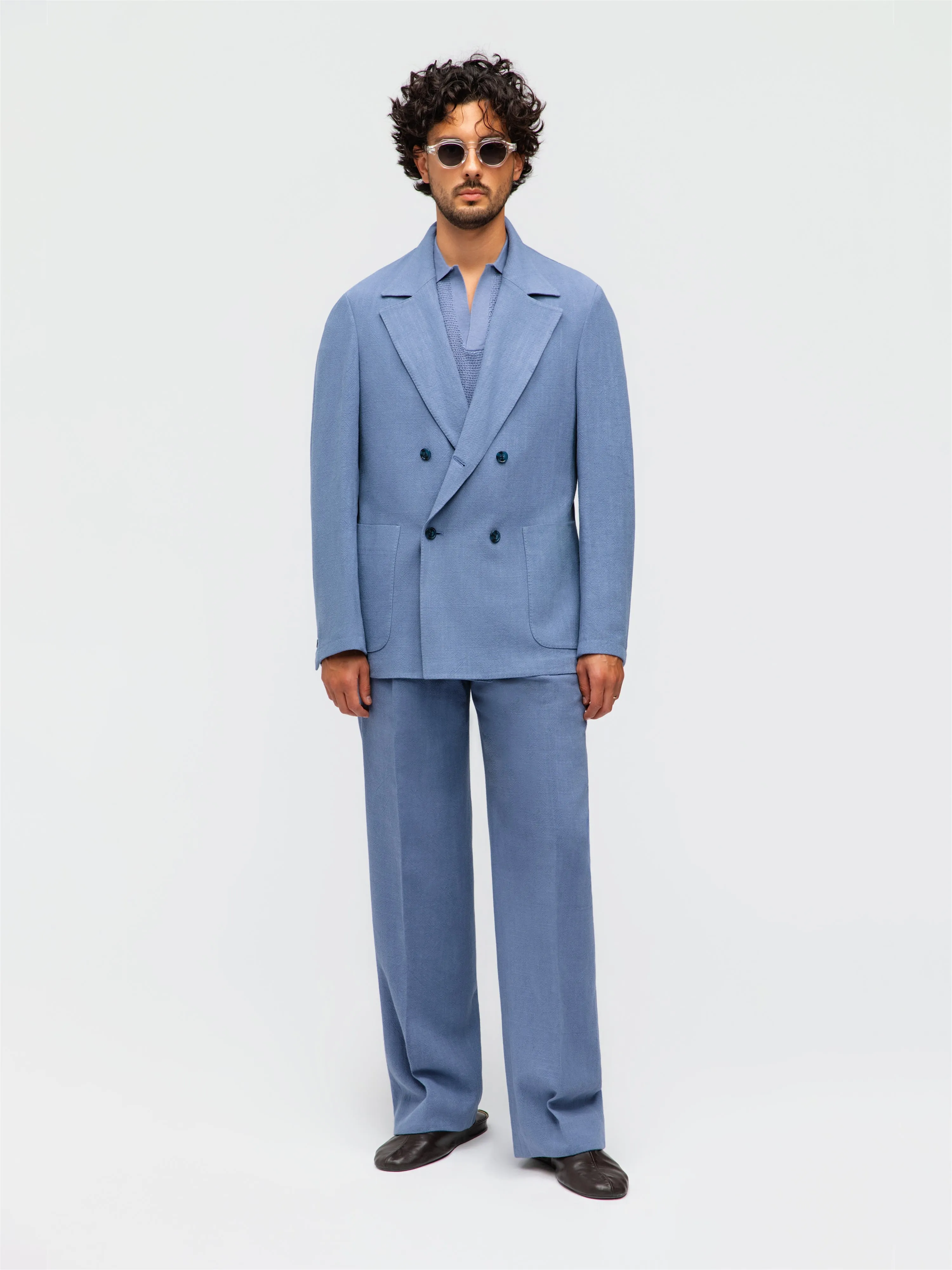 Denim Stonewashed Linen Suit (Casual Fit) sold by Grand Lè Mar
