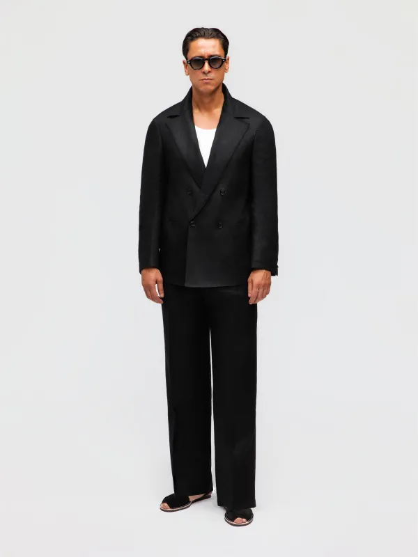 Black Linen Suit (Casual Fit) made by Grand Lè Mar