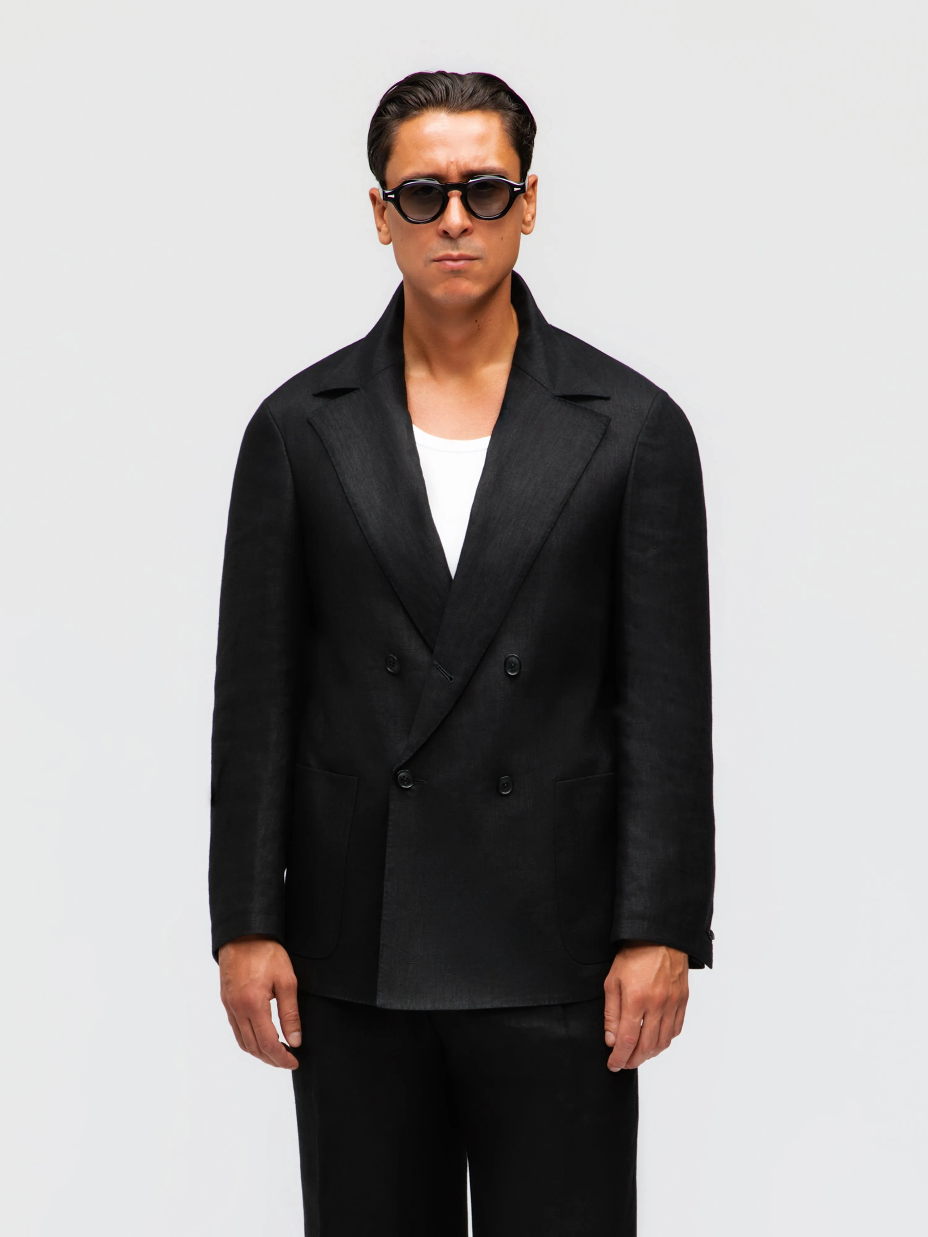 Black Linen Suit (Casual Fit) sold by Grand Lè Mar product image thumbnail 3
