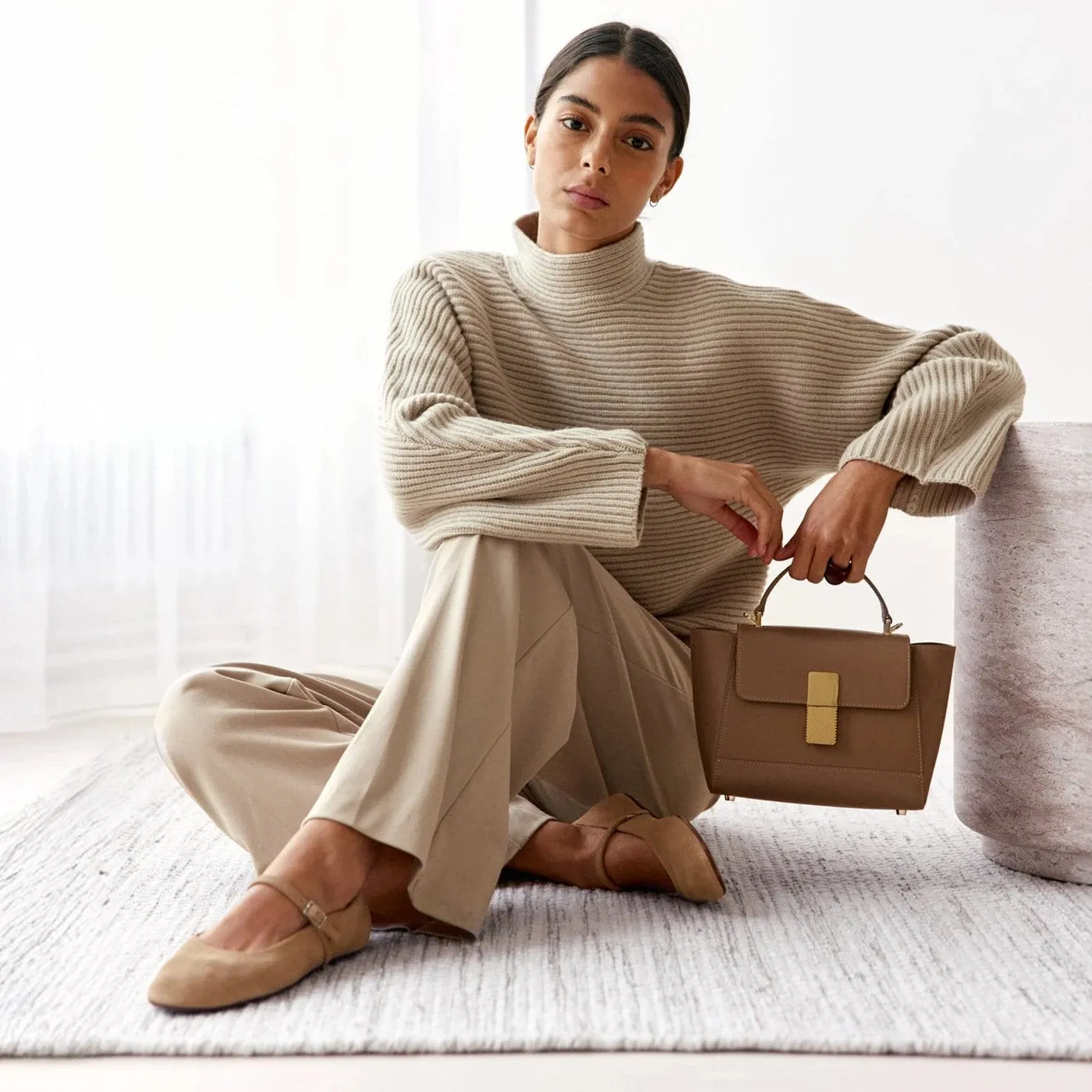 Mini Marly Gold Edition - Cuir Box Taupe sold by Ateliers August product image thumbnail 2