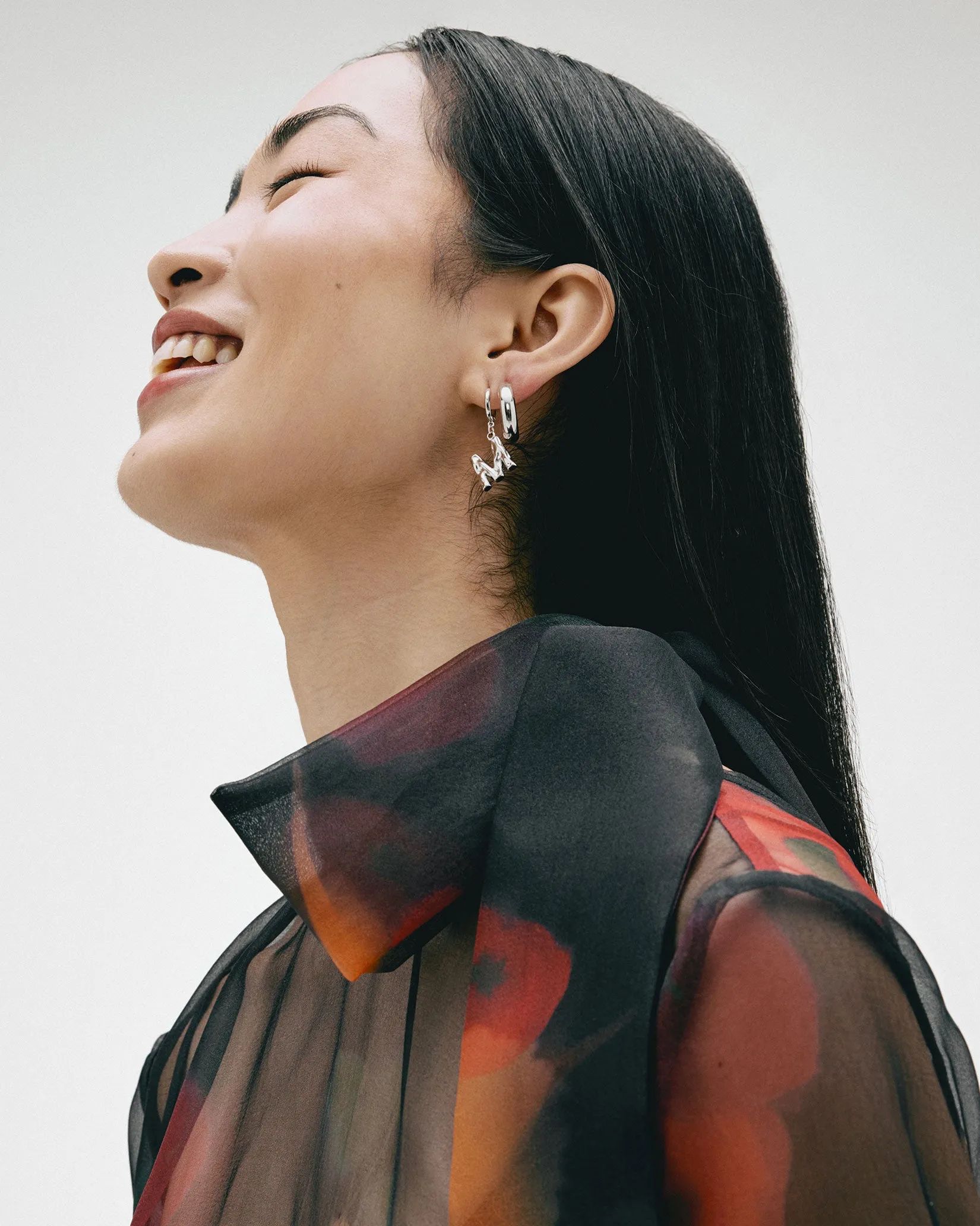 Monogram Huggie in Silver sold by Machete product image thumbnail 2