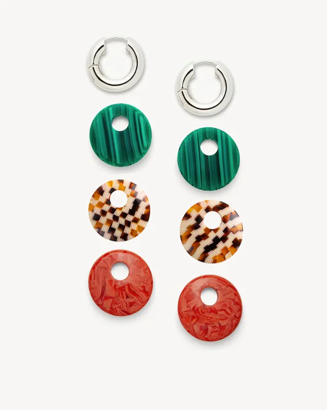 The Chunky Disc Charm Set in Holiday Hues sold by Machete