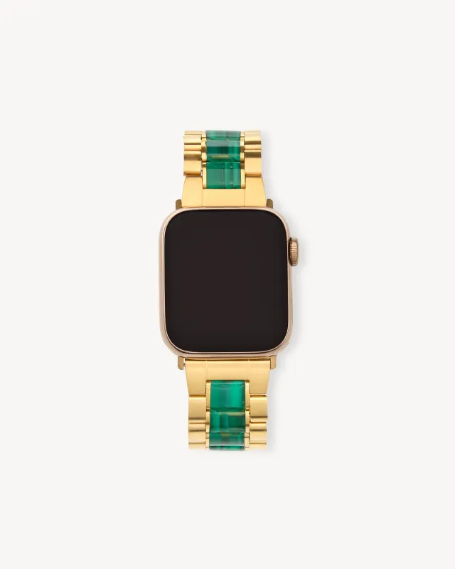 Boyfriend Watch Band in Gold / Malachite sold by Machete