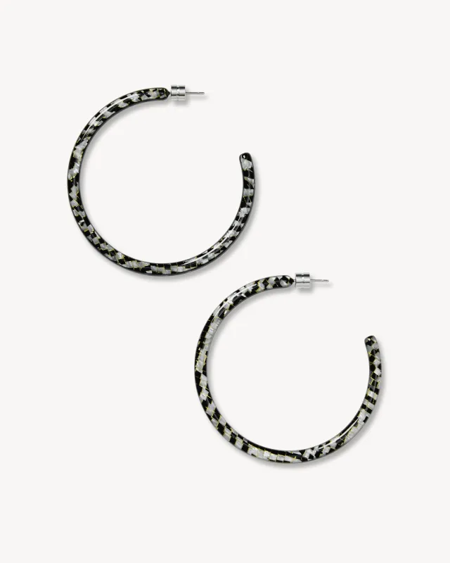 Large Hoops in Perle Noir sold by Machete
