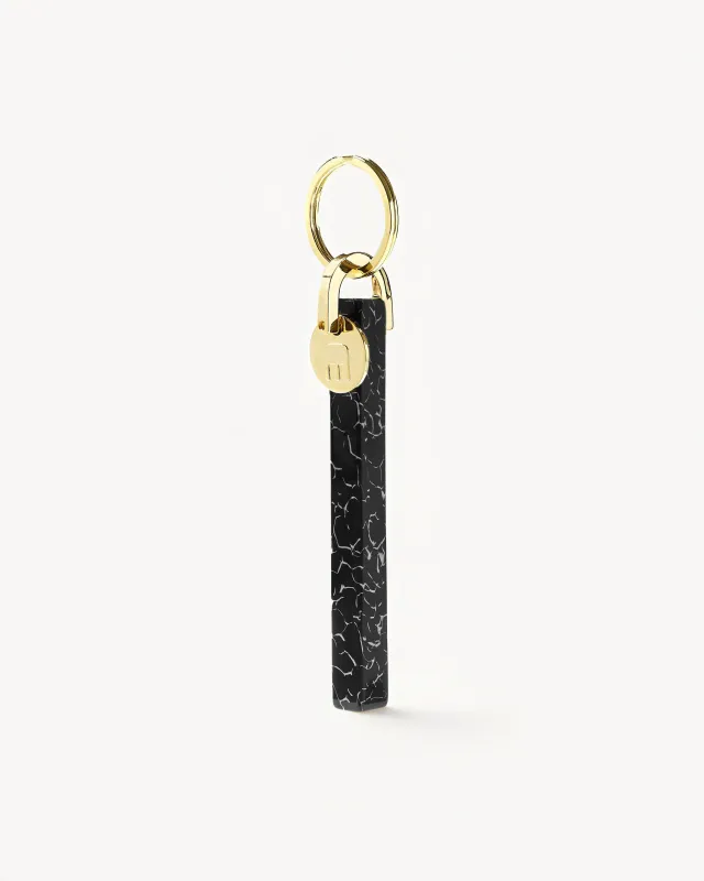 Bar Keychain in Black Marble - Gold sold by Machete