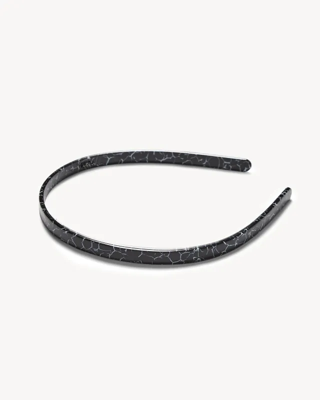 Ultralight Thin Headband in Black Marble sold by Machete