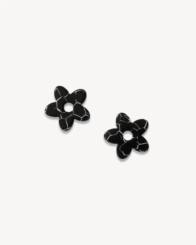 Petite Flower Charms in Black Marble made by Machete