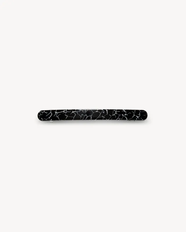Slim Paris Barrette in Black Marble sold by Machete