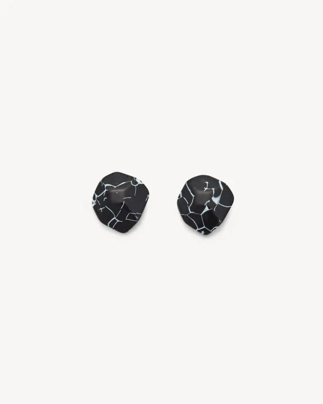 Mini Sculpture Studs in Black Marble sold by Machete