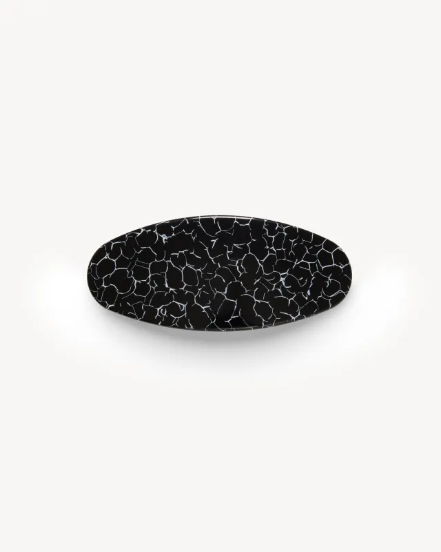 Jumbo Oval Barrette in Black Marble sold by Machete