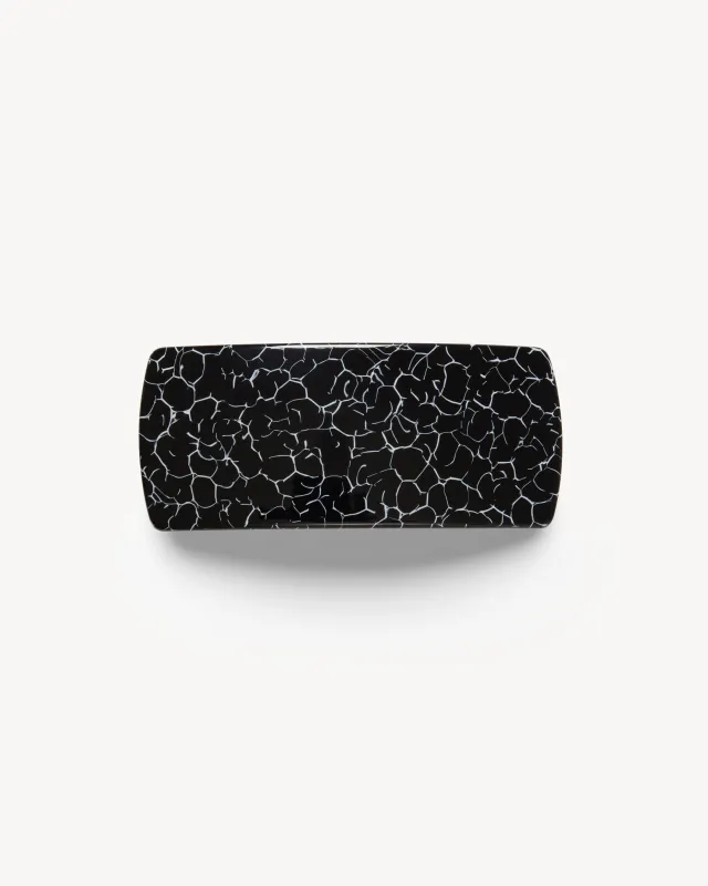 Jumbo Box Barrette in Black Marble sold by Machete