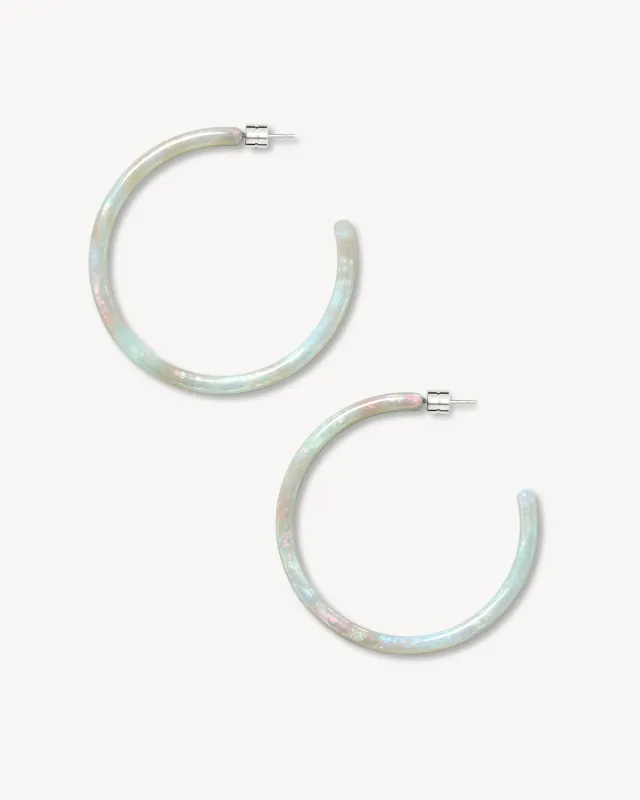 Large Hoops in Astral Mint sold by Machete