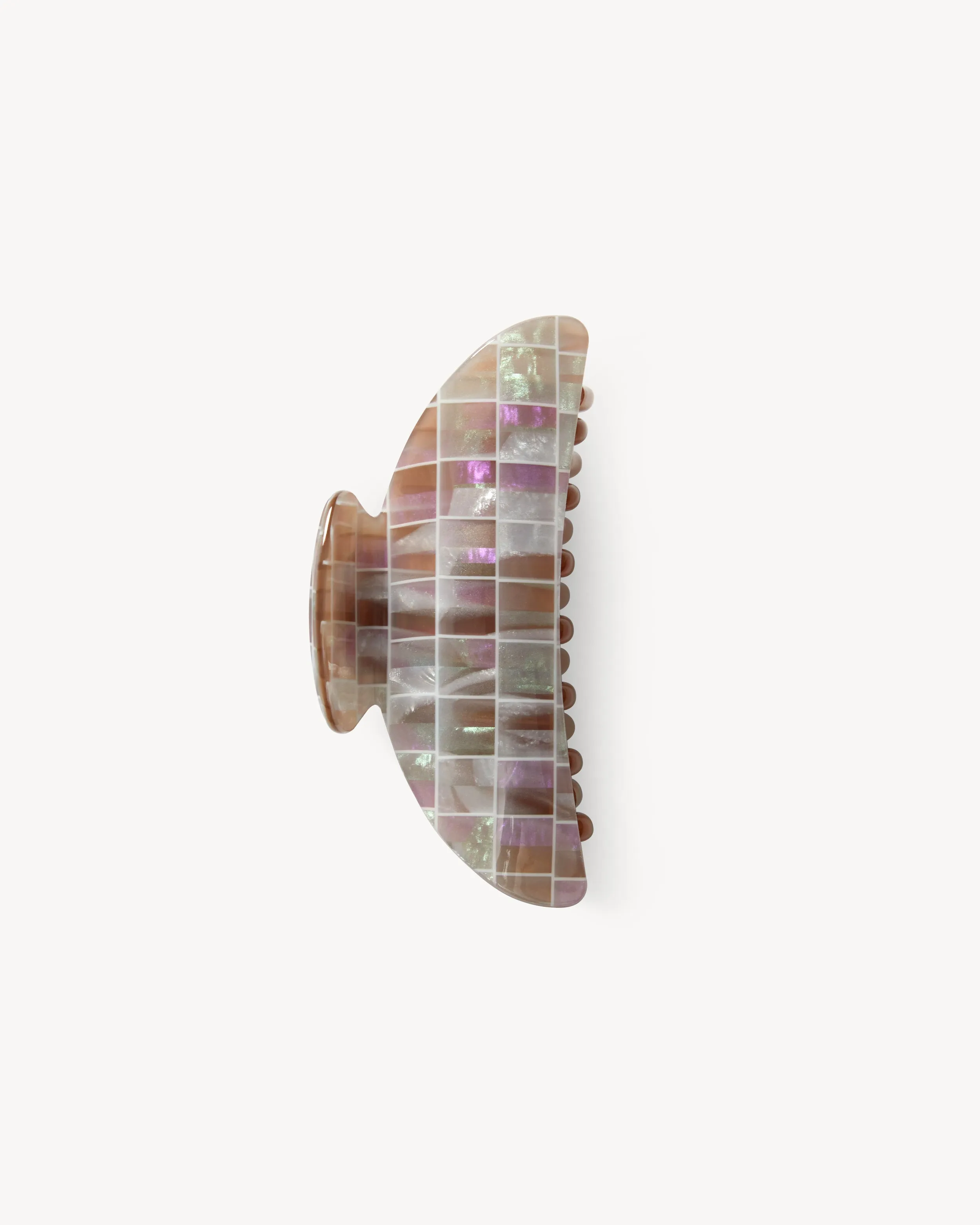 Midi Heirloom Claw in Brown Shell Checker sold by Machete