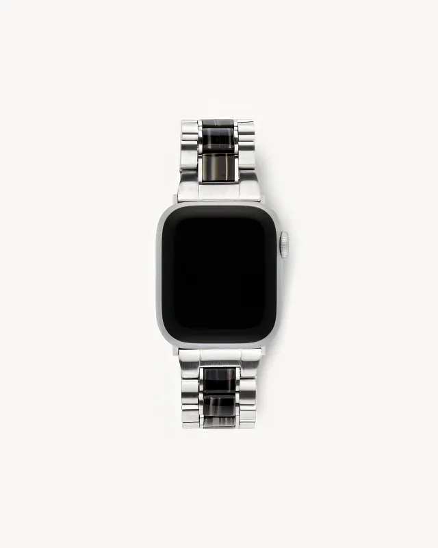 Apple Watch Band Silver in Black Pearl sold by Machete