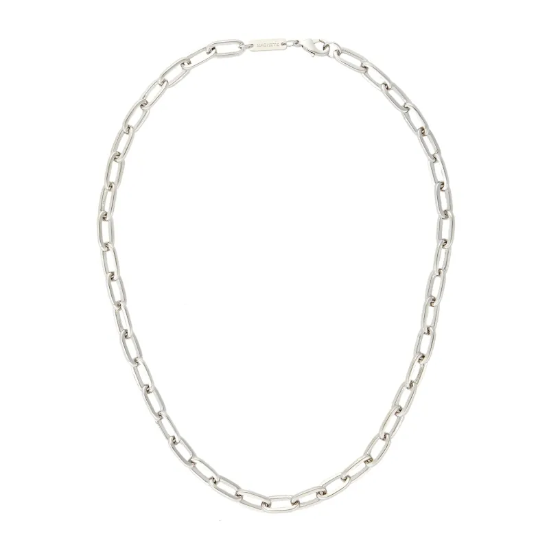 Grande Oval Link Necklace in Silver sold by Machete