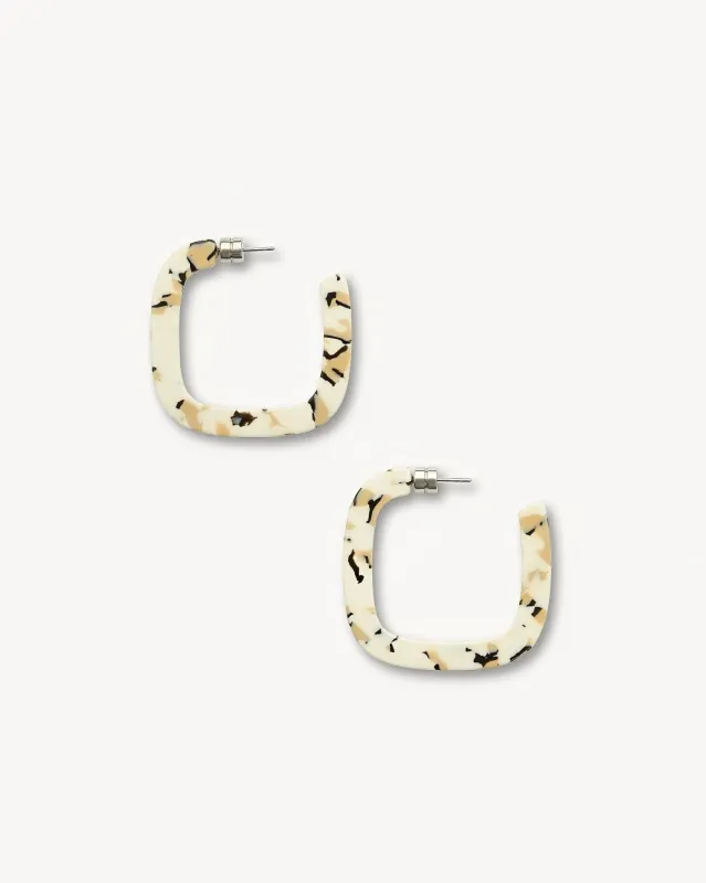 Midi Square Hoops in Terrazzo sold by Machete