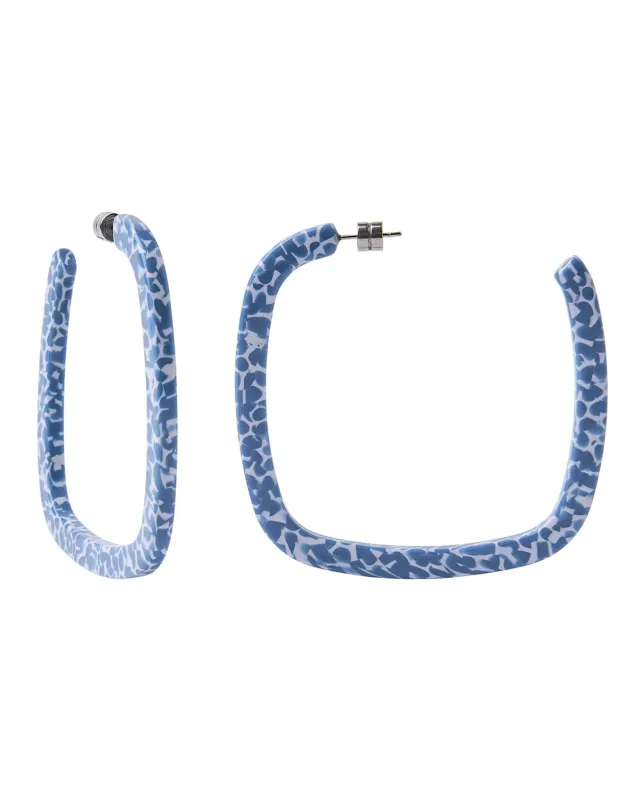 Large Square Hoops in Cerulean Blue sold by Machete