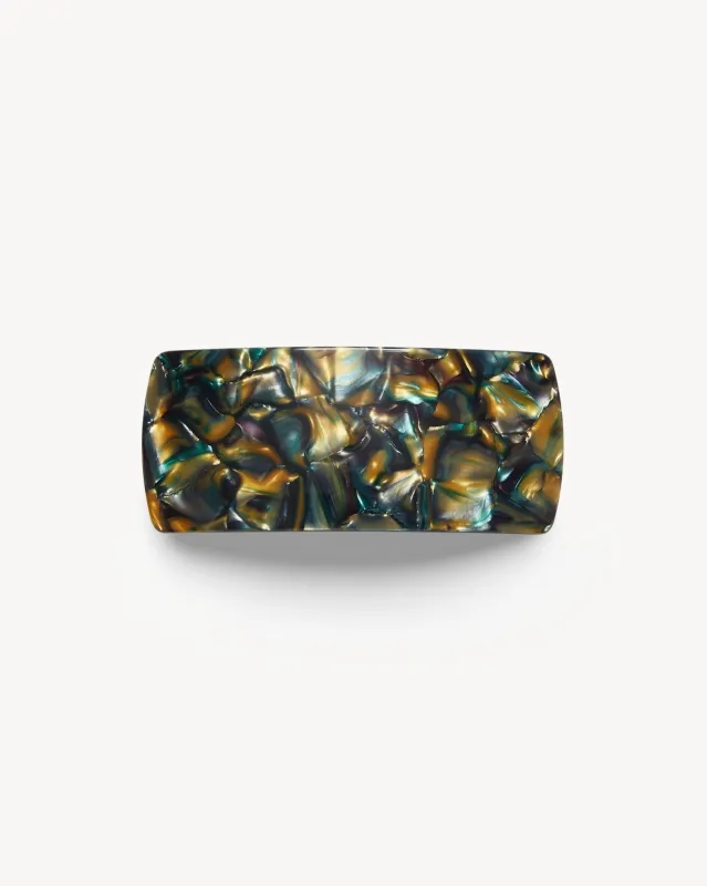 Jumbo Box Barrette in Green Tortoise sold by Machete