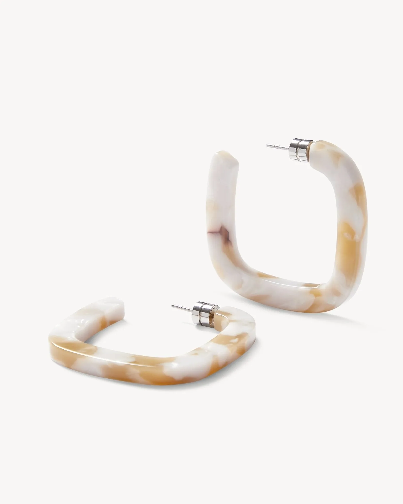 Midi Square Hoops in Taupe Shell sold by Machete product image thumbnail 3