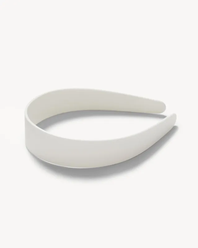 Wide Headband in White Matte sold by Machete