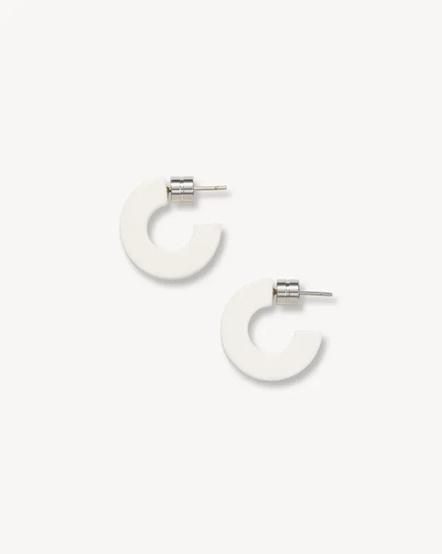 Muse Hoops in White Matte sold by Machete