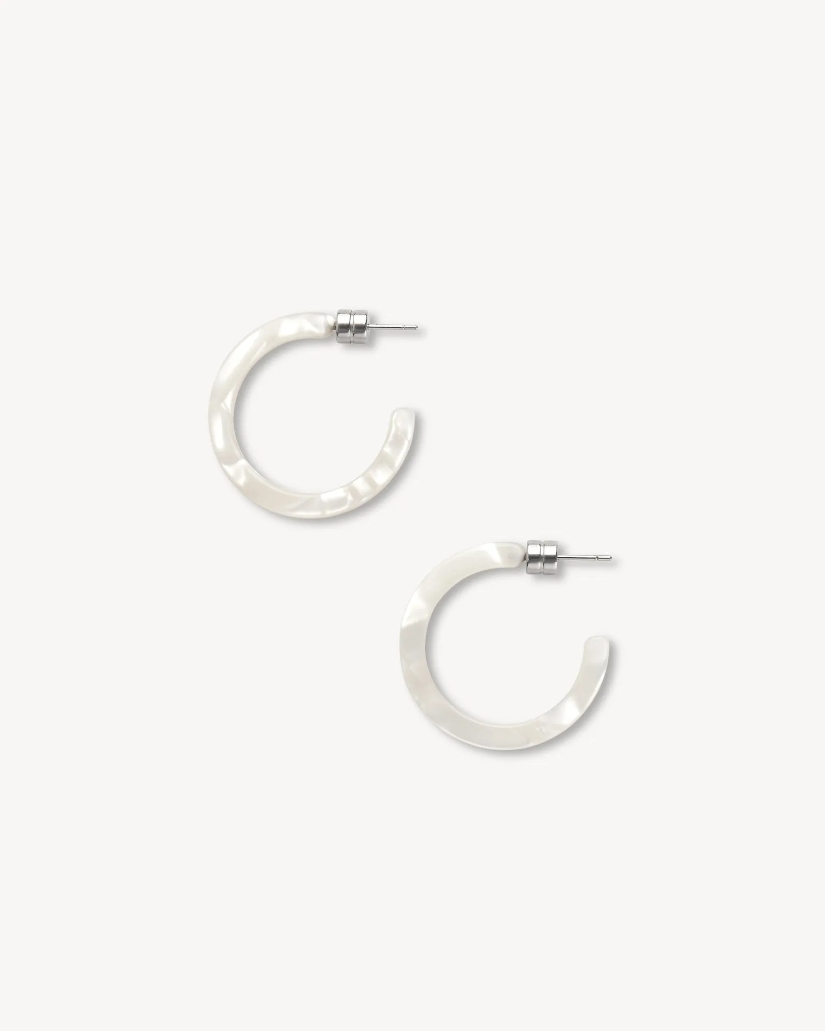 Mini Hoops in White Shell sold by Machete