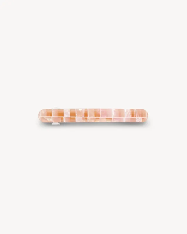 Midi Paris Barrette in Apricot Shell Checker made by Machete