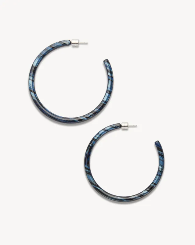Large Hoops in Indigo sold by Machete