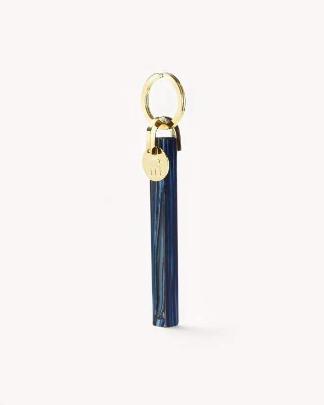 Bar Keychain in Indigo - Gold sold by Machete