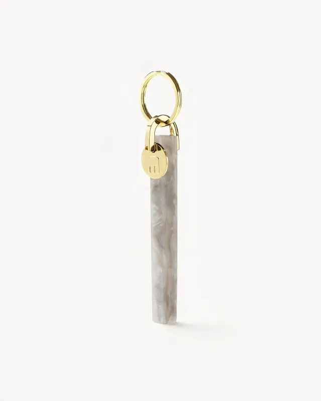 Bar Keychain in Grey Shell - Gold sold by Machete