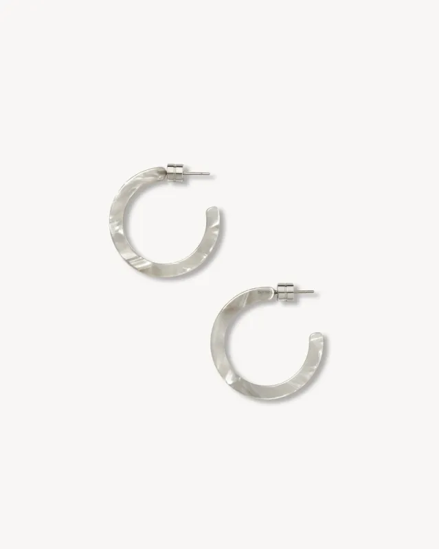 Mini Hoops in Grey Shell made by Machete