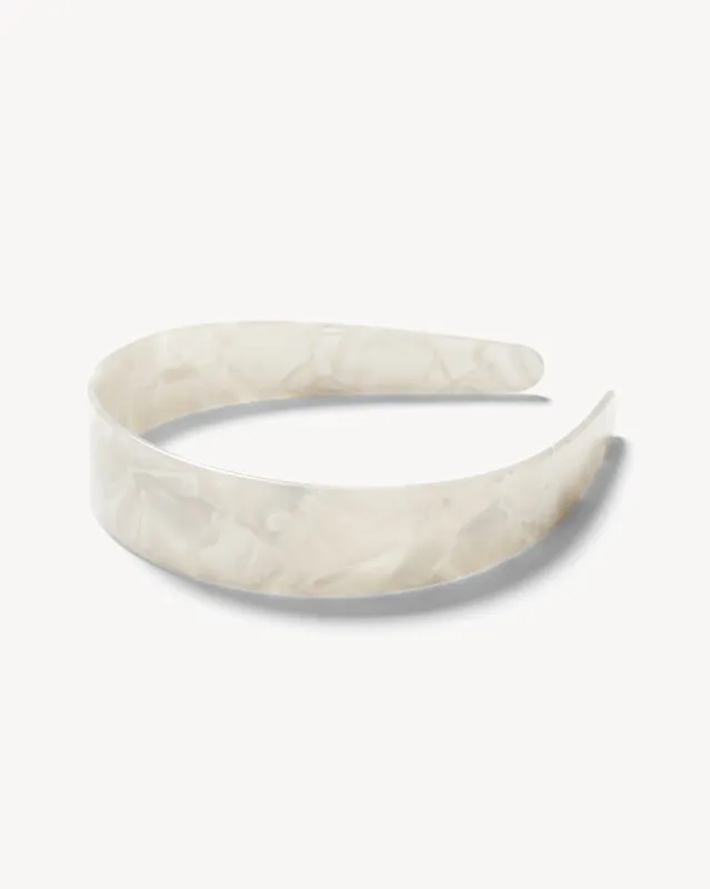 Wide Headband in White Shell sold by Machete