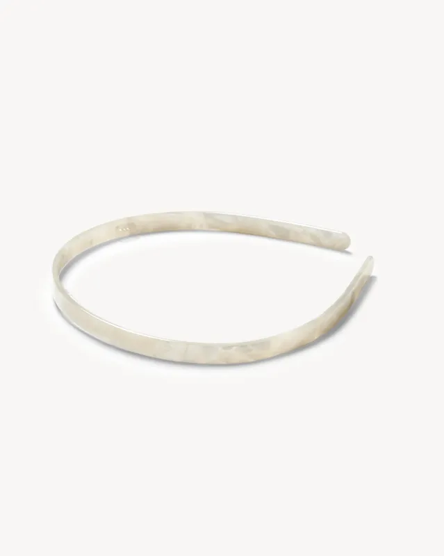 Ultralight Thin Headband in White Shell sold by Machete
