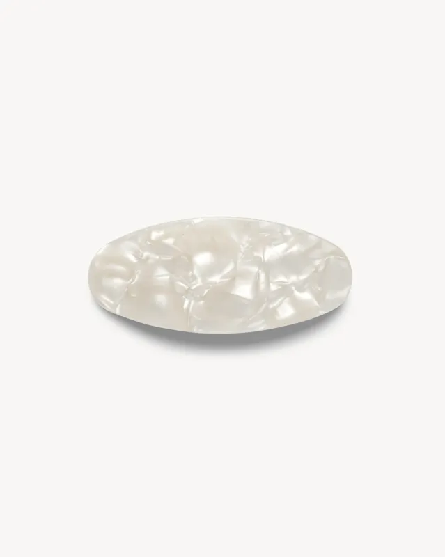 Jumbo Oval Barrette in White Shell sold by Machete