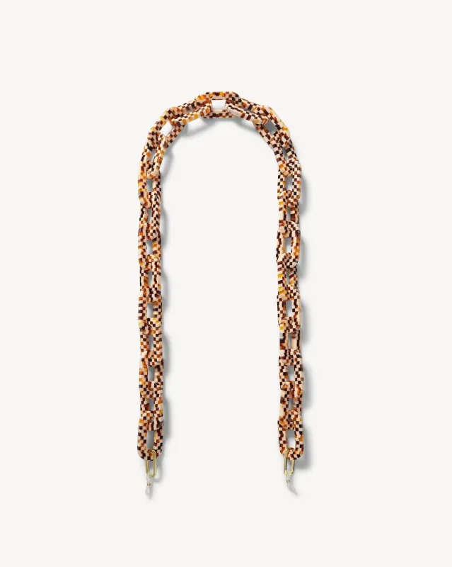 Chunky Sunglass Chain in Tortoise Checker made by Machete