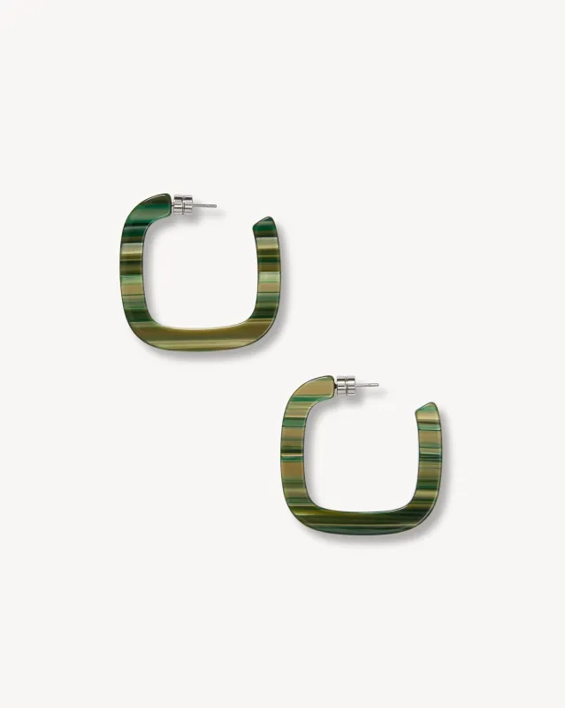 Midi Square Hoops in Meadow sold by Machete