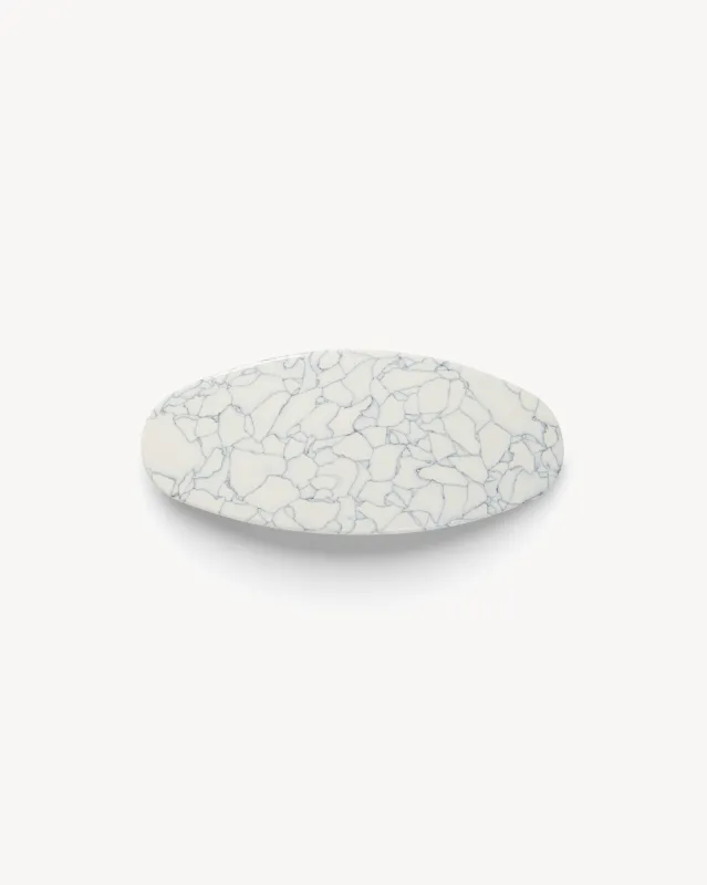Jumbo Oval Barrette in Marble sold by Machete