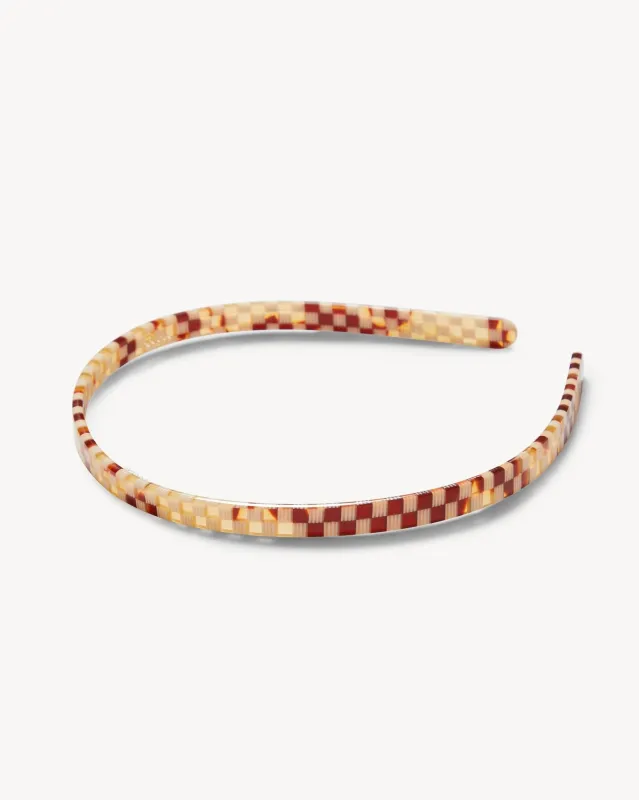Ultralight Thin Headband in Tortoise Checker sold by Machete