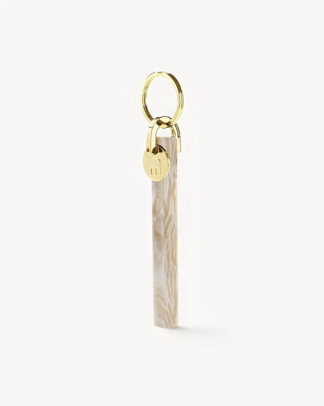 Bar Keychain in Ivory - Gold sold by Machete