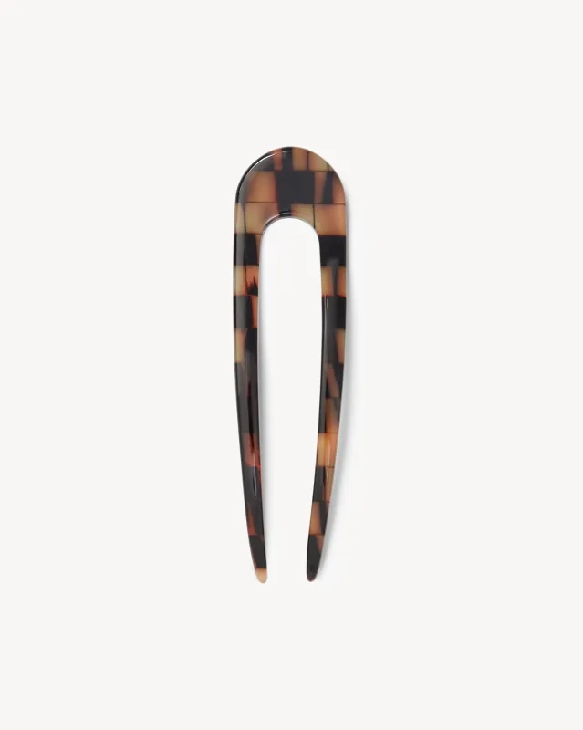 French Hair Pin in Blonde Checker sold by Machete