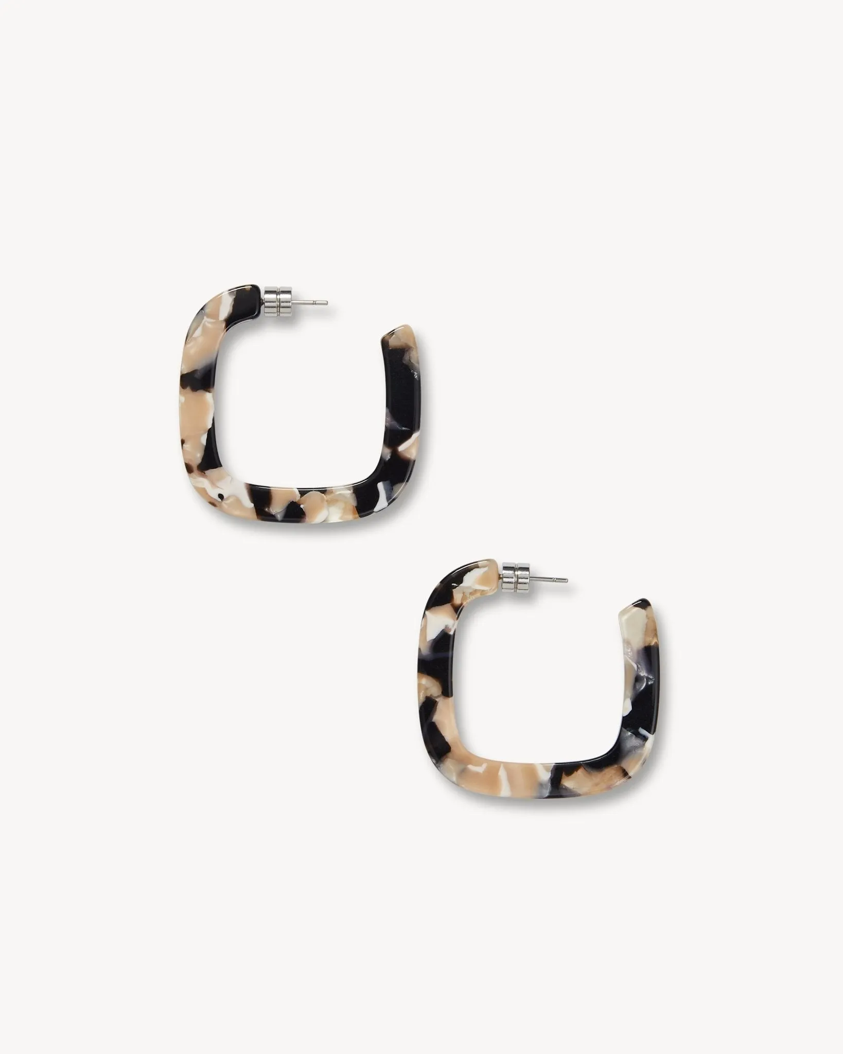 Midi Square Hoops in Abalone sold by Machete